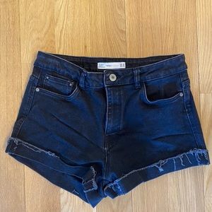 Zara Mid-waist Denim Shorts